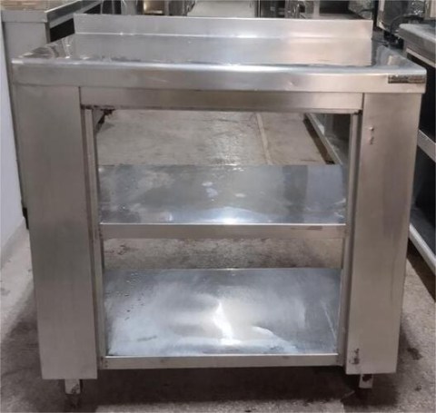 Τραπέζι Εργασίας Ανοξείδωτο Με Ενδιάμεσο Ράφι 85x65x85Cm Μεταχειρισμένο 